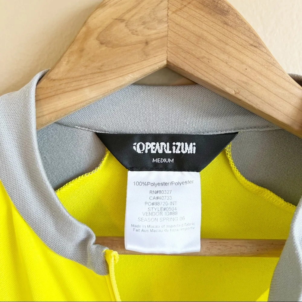 PEARL IZUMI men’s slice cycle jersey size medium yellow short sleeve - Picture 3 of 8